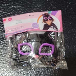 Black Cat Mask with Purple Accents